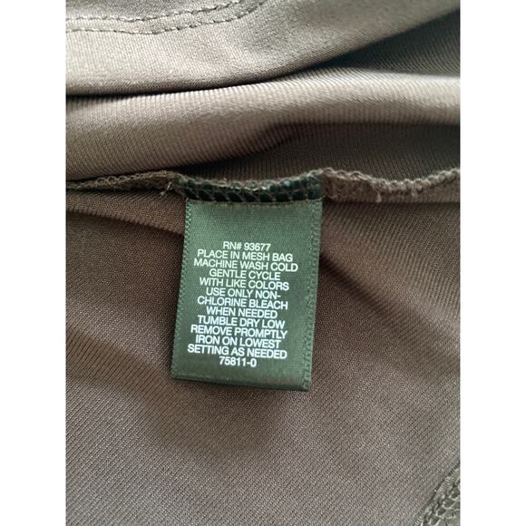 Liz Claiborne Career Chocolate Brown  Brass Ruched Neck Top Sz XXL - Picture 5 of 7